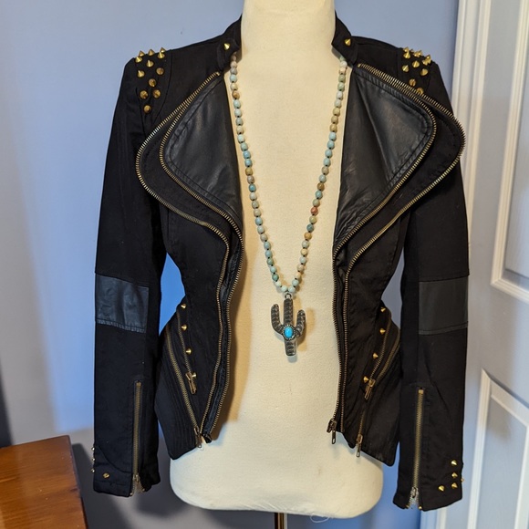 Ark & Co Jackets & Blazers - Cute date night jacket with peplum details and studded riveting marching band